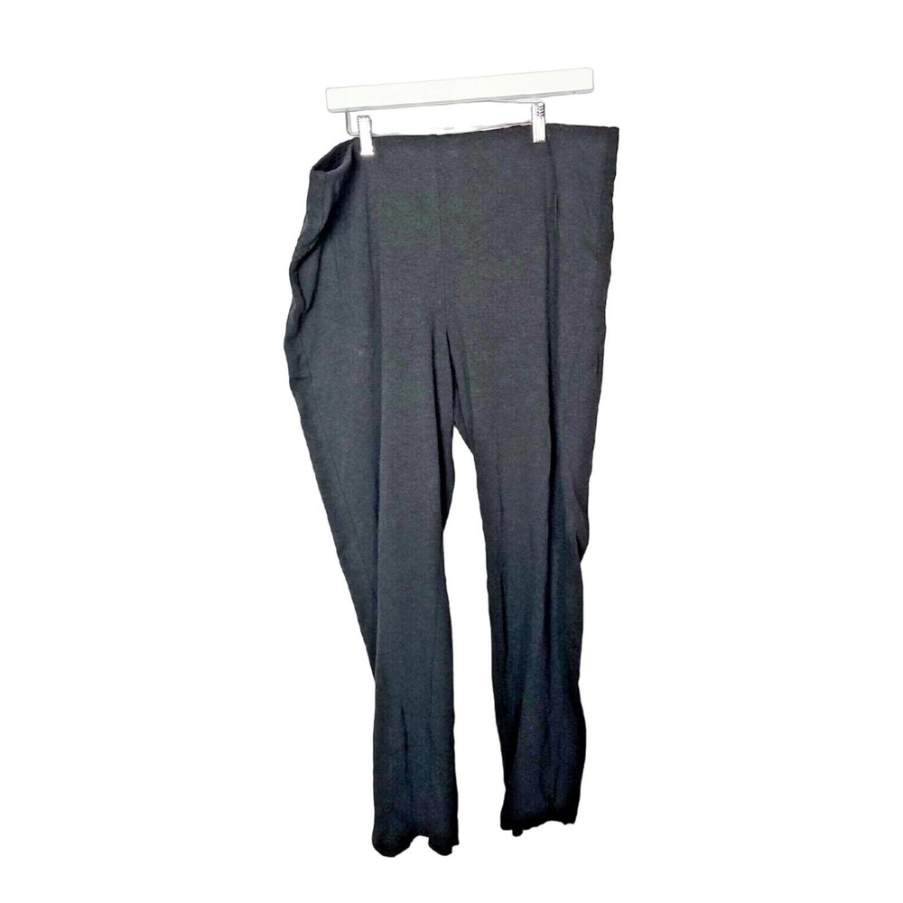 Chico's Black Straight Leg Stretch High Waisted Pull On Pants Womans Size 3